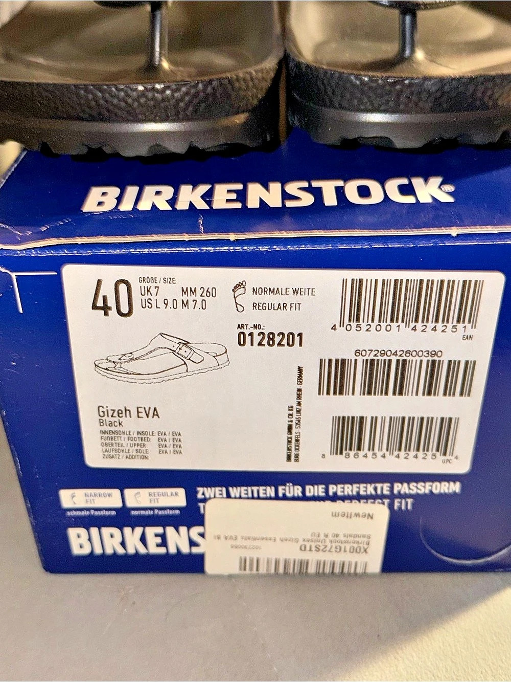 Birkenstock Gizeh EVA Black US 9.0 W/ 7.0 M. New in box. - Picture 4 of 5